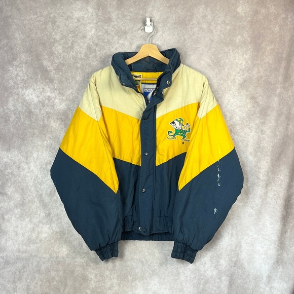 Vintage 90s Notre Dame Fighting Irish LOGO 7 Jacket Mens Medium - Picture 1 of 7